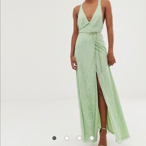 lace wrap maxi dress